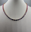 Absolute Sterling Silver Goldclad Simulated Colors of Sapphire Rainbow Line