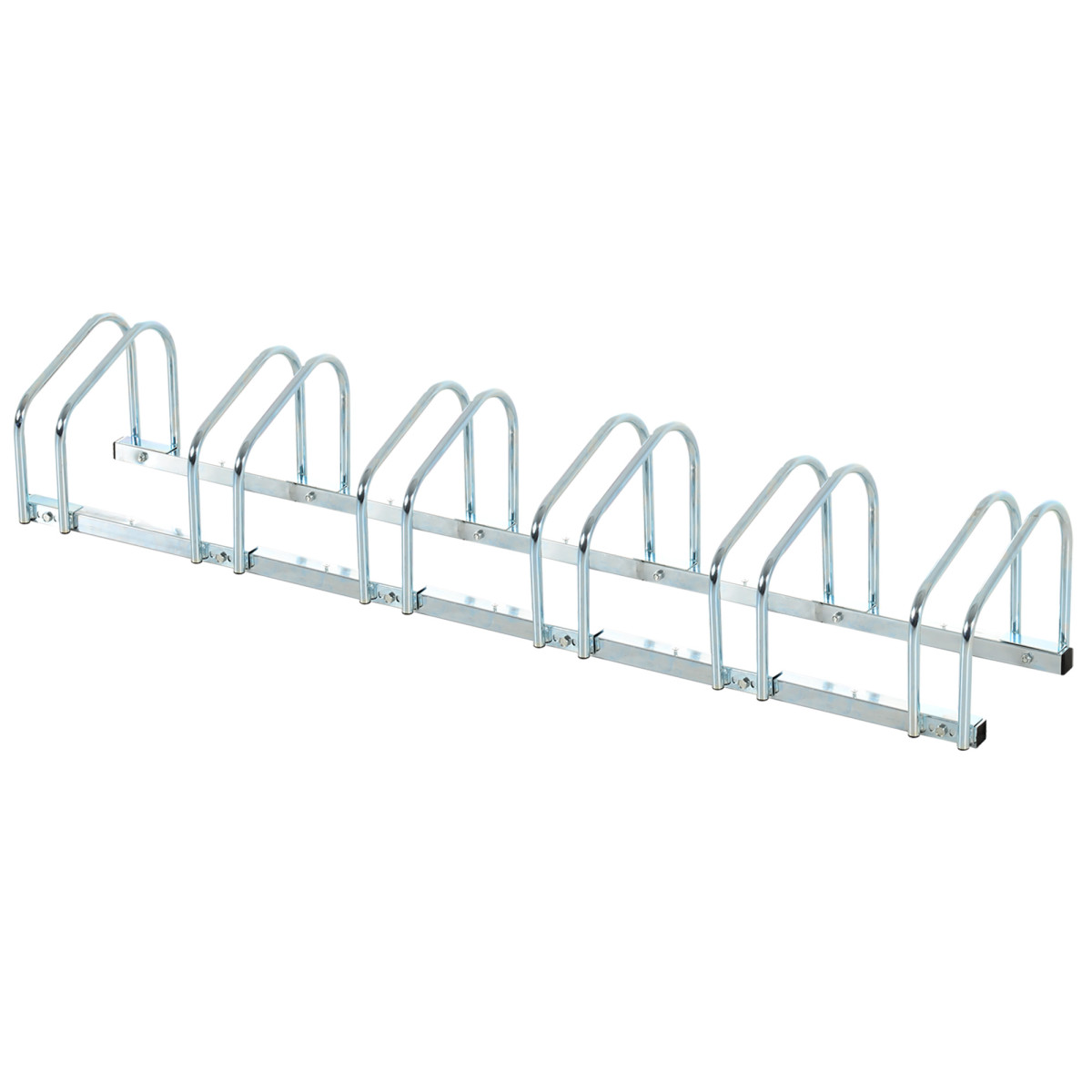 Homcom Bike Stand Parking Rack 2022 - Silver / 179L X 33W X 27H Cm - Image 2