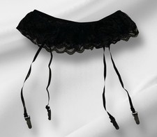 Black Lace Sheer Garter Belt Womens