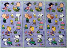Hallmark Peanuts Easter Craft School Stickers 3 Sheets New