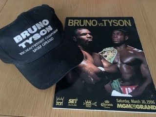 RARE Bruno Vs. Tyson Baseball Cap Boxing Program fight ticket. March 1996.