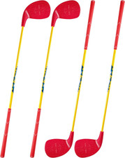 4 Pack Red Golf Clubs with Oversized Heads  Lightweight Shafts for Yard Fun