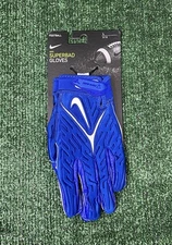 Nike Superbad 6.0 Football Gloves Blue/White Adult Size Large DX4520-421