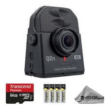 Zoom Q2n-4K Handy Video Recorder w/ 64GB Memory Card  Batteries -Basic Kit