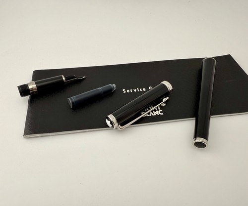 VTG NOS Montblanc Noblesse Oblige Black Platinum Fountain Pen 14K Gold Nib - 第 16/19 張圖片