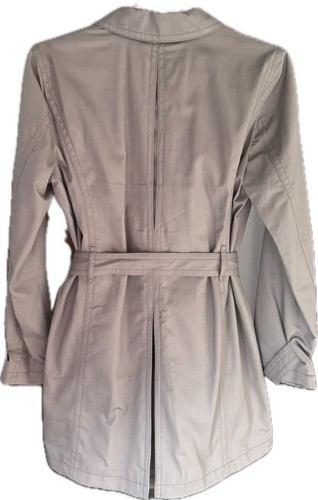 Coach Short Trench Coat Womens Double Breasted Lightweight Jacket Beige Sz L - Picture 2 of 8