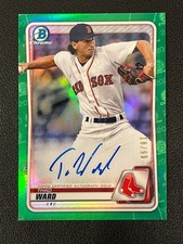 Thad Ward 2020 Bowman Chrome Auto Prospect Green Refractor /99 Red Sox