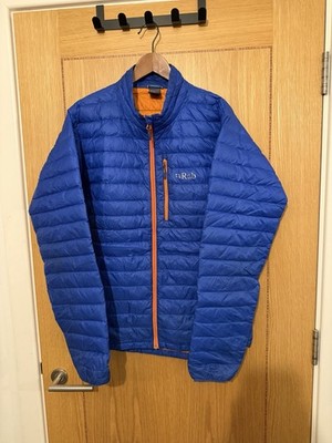 Rab Microlight Alpine Herren Daunenjacke L blau - geringe Gebrauchsspuren Nählöcher 