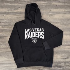 Las Vegas Raiders Youth Hoodie M 10/12 Black NFL Silver Logo Pullover Football