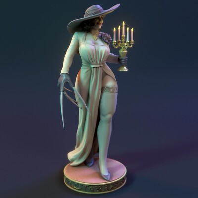 Lady Dimitrescu, Resident Evil, sexy Pin Up, Figur, 3D Druck, Torrida, UNBEMALT