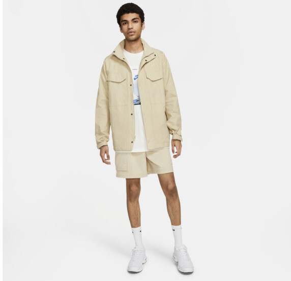 SACAI X NIKE Nike Uomo Abbigliamento Sportivo Tessuto M65 Full Zip Giacca Militare Sabbia CZ9922 224 Large