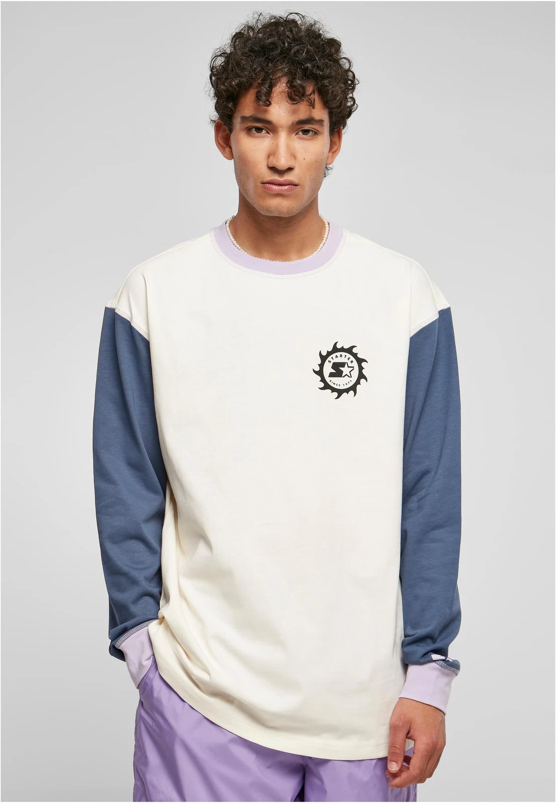 Sundown Longsleeve Men's Top Cotton Long-sleeved Shirt Logo Contrast