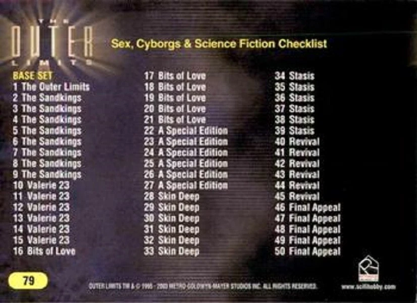 The Outer Limits: Sex, Cyborgs & Science Fiction BASE / BASIC CARDS 1 TO 81 - Image 4 of 4