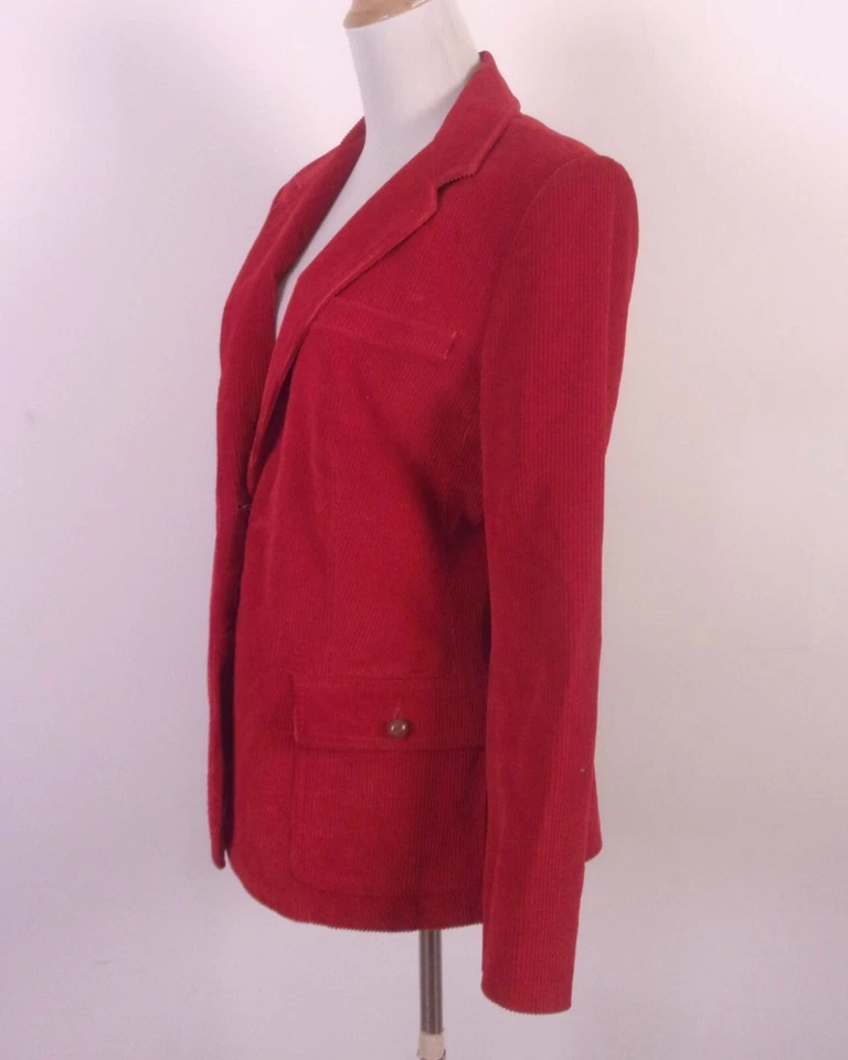 Falda Traje Secretaria Vintage Años 60 70 The Villager Rojo Brillante Pana 2 Piezas 14/16 Foto 3 de 4