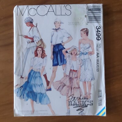 McCall's 3499 Elastic Waist Tiered 5 Versions Gathered Skirt Pattern 6 8 10 12