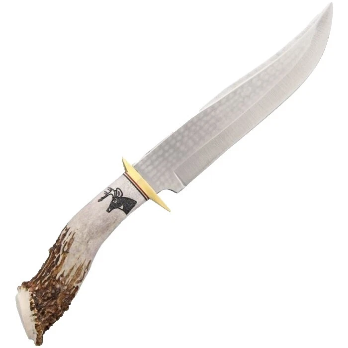 Horn Handle Plain Bowie Collectible Modern Factory Manufactured Fixed Blade Knives