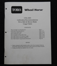 1956-2005 Toro Wheel Horse Gazon Tondeuse & Tracteur Drive-Belt Lame Manuel