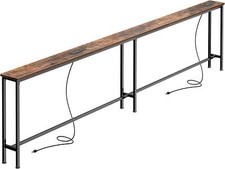 102 Inch Sofa Table with 2 Power Outlets and USB-C Ports,5.9 Inch Narrow Console