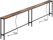 102 Inch Sofa Table with 2 Power Outlets and USB-C Ports,5.9 Inch Narrow Console