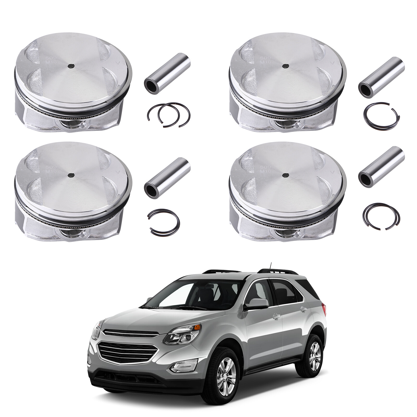 4-Piece Piston & Ring Kit for 2.4L Buick Chevy GMC Pontiac Saturn Engines