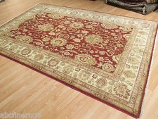 7x10 Afghan-Refugee All-over Vegetable-Dye Handmade-Knotted Wool Rug 580198