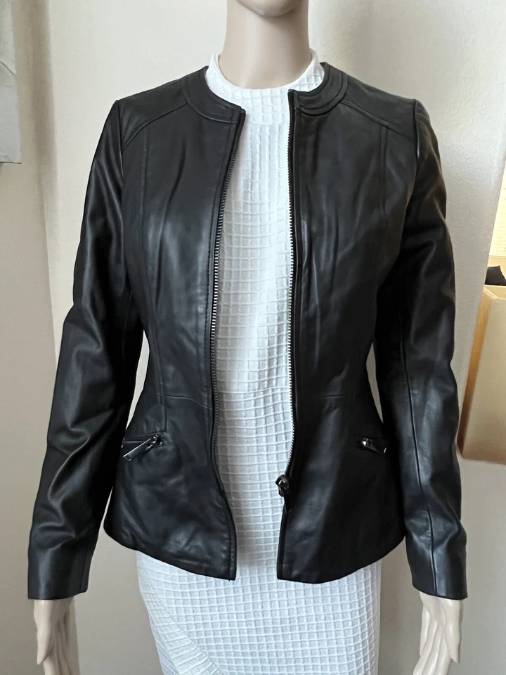 NUEVO CON ETIQUETAS OASIS Mujer Edición Limitada CUERO BLAZER CHAQUETA ABRIGO Manga Larga talla XS Foto 3 de 4
