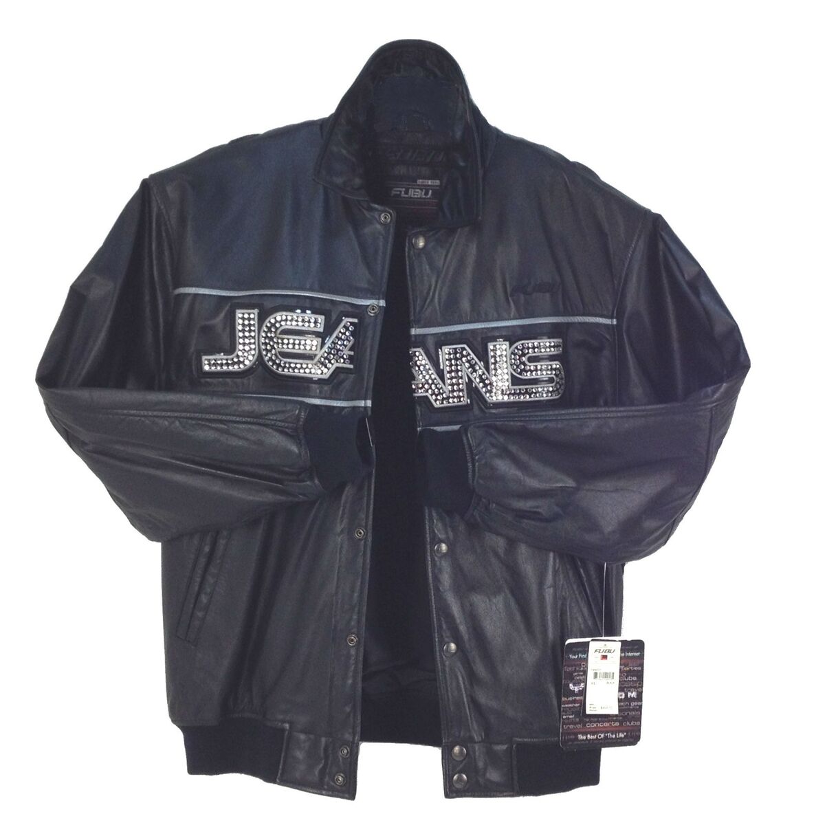 Vintage FUBU, MEN'S COWHIDE LEATHER BOMBER JACKET, F99001 Vintage FUBU, MEN'S COWHIDE LEATHER BOMBER JACKET, F99001