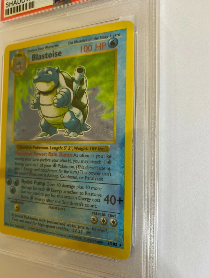 Pokemon Blastoise HOLO #2 SHADOWLESS 1999 PSA NM - MT 8 *CCGHouse* - Image 4 of 4