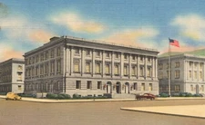 1940 Teich Linen Postcard "Post Office & Federal Building Missoula Montana"