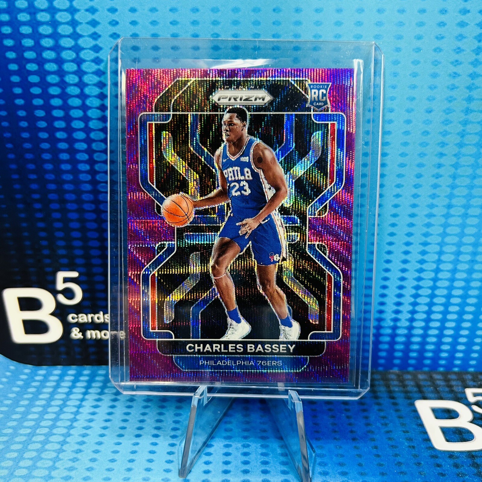 2021-22 Panini Prizm Charles Bassey Rookie RC Purple Wave Prizm SP  #304 76ers