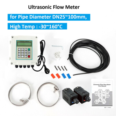 Liquid Flow Meter Ultrasonic Flow Meter With High Temp Transducer DN25 to 100mm