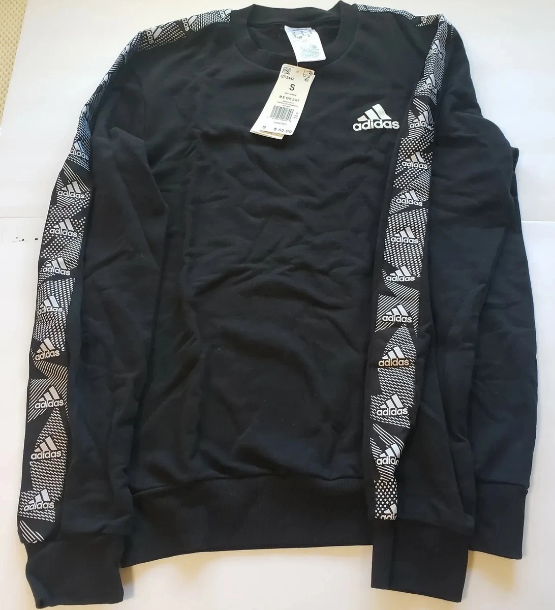ADIDAS Sweatshirt Men s Small Black ESSENTIALS TAPE Pullover