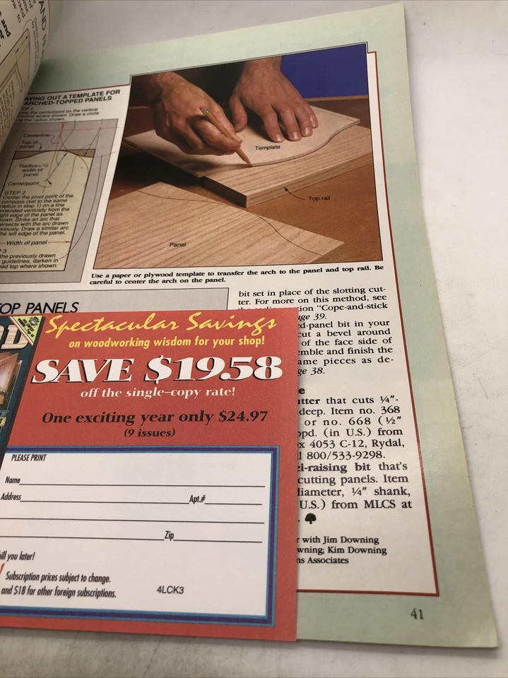 Wood - August 1993 - Better Homes & Gardens - Planer / Molder, Raised Panels. Foto 2 de 4