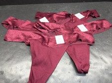 4 Pack Auden Women's Cotton Blend Burgundy Panties Size Large 12-14 Thong NWT