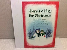BLUE MOUNTAIN CHRISTMAS GREETING CARD New w/Envelope"Here's a Hug for Christmas"