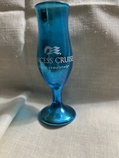 vtg PRINCESS CRUISE LINES Metallic Blue shot glass..."Escape Completely"