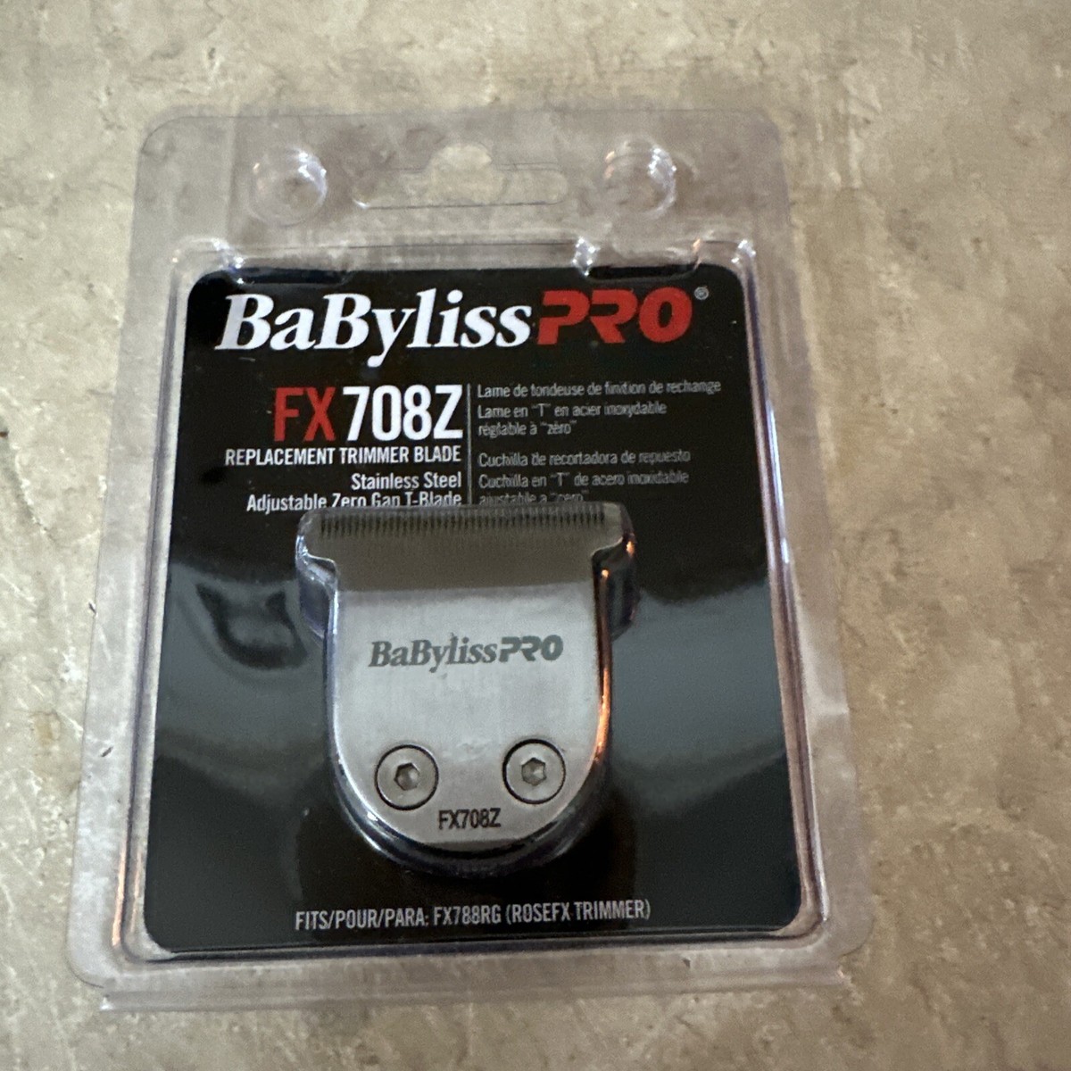BABYLISS PRO TRIMMER BLADES STAINLESS STEEL ADJUSTABLE ZERO GAP T-BLADE  #FX708Z