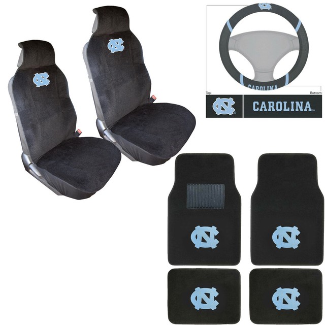 NCAA North Carolina Tar Heels AUTO Seat Covers Steering Wheel Cover