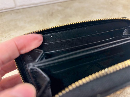 MICHAEL KORS Studded Card Case Zip Black Leather Small Wallet Gold Tone Hardware - Bild 2 von 21