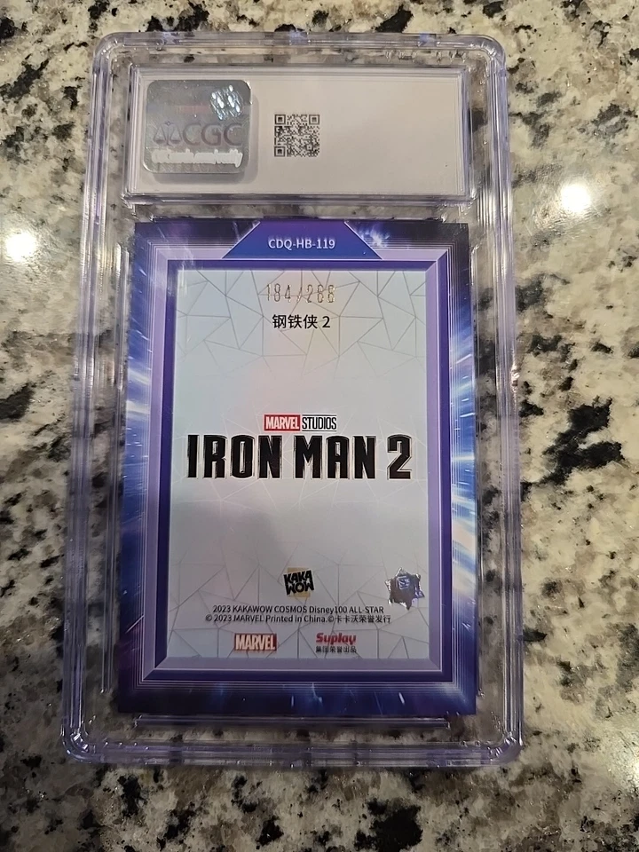 CGC 9 MINT2023 Kakawow COSMOS Disney 100 Marvel Poster Cards 184/288 Iron Man 2  - Image 2 of 2