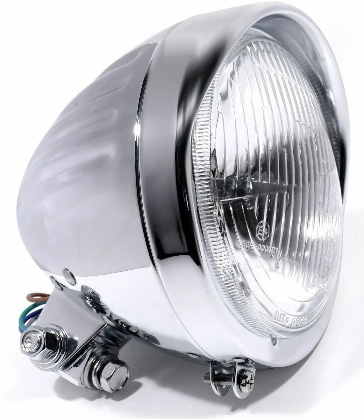Faro Anteriore Cromato Da 120mm Omologato Cafe Racer Vintage