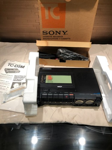 Open Box Sony TC-D5M Black Portable Stereo Cassette Tape Recorder New In Box!