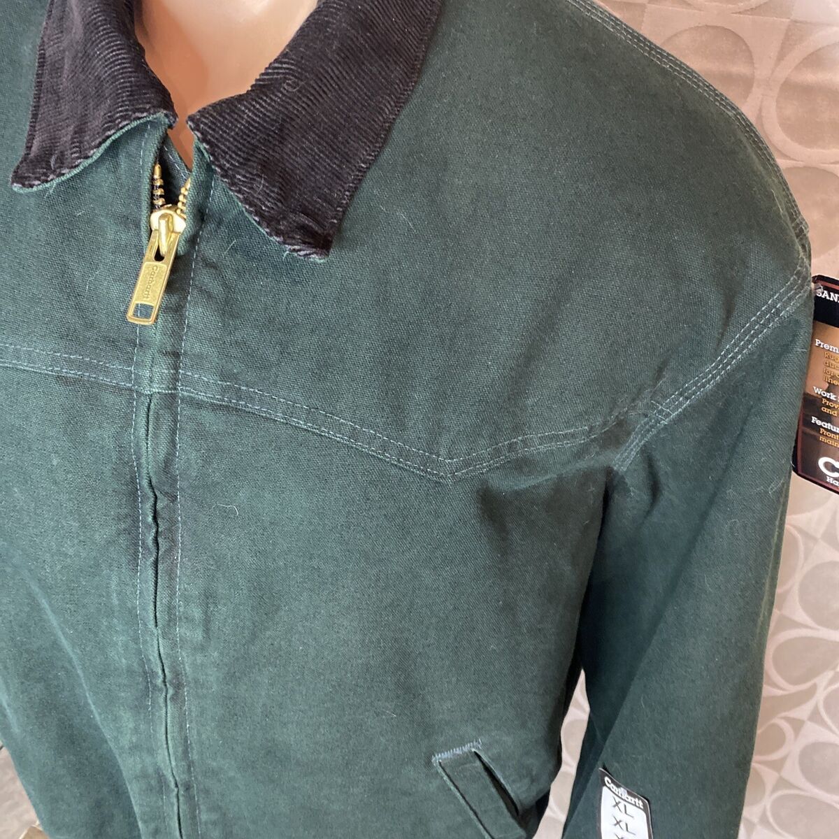 Vtg Carhartt Santa Fe Jacket Green XL Quilted Flannel Lined Vtg Carhartt Santa Fe Jacket Green XL Quilted Flannel Lined