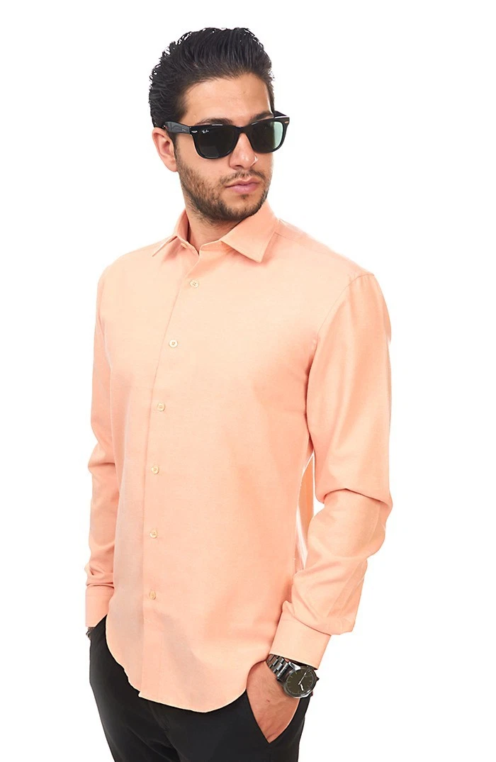 Peach dress best sale shirt