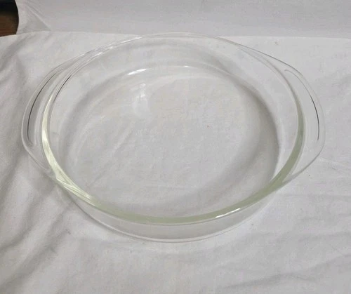 Vintage Glass PYREX #221 8-1/4 Inch Clear Deep Pie Cake Pan Dish