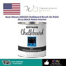 Rust-Oleum 206540 Chalkboard Brush-On Paint 30 oz Black Matte Interior