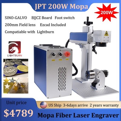 200W JPT Mopa M7 Fiber Laser Marking Machine Jewelry Metal Laser Engraving US