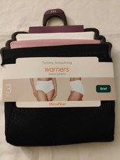 R 3 Pack of Warners Tunny Smoothing Microfiber Briefs Size 2XL Panties NWT