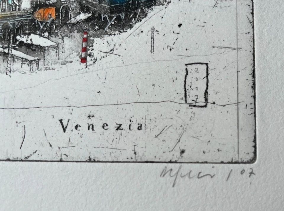 Alexander Befelein Signierte kolorierte num. Original Radierung- Venedig Venezia - Bild 3 von 4