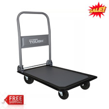 Hyper Tough 300 lb Heavy Duty Folding Flatbed Utility Rolling Cart Blue/Gray New